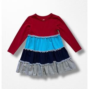 Lucky & Me Tiered Pom Pom Dress, Size 4/5